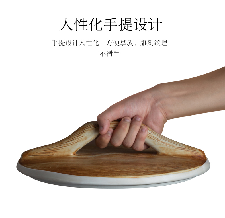 Jingdezhen wood grain ceramic barrel 20 jins 30 jins the loaded with cover flour barrels of household seal storage tank is moistureproof insect - resistant