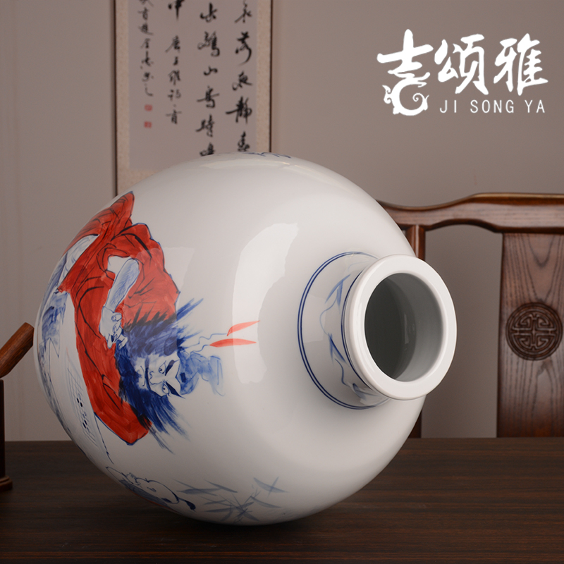 Jingdezhen hand - made mercifully jars 50 kg of household ceramics mercifully wine brewing cylinder medicine bottle archaize seal storage tank