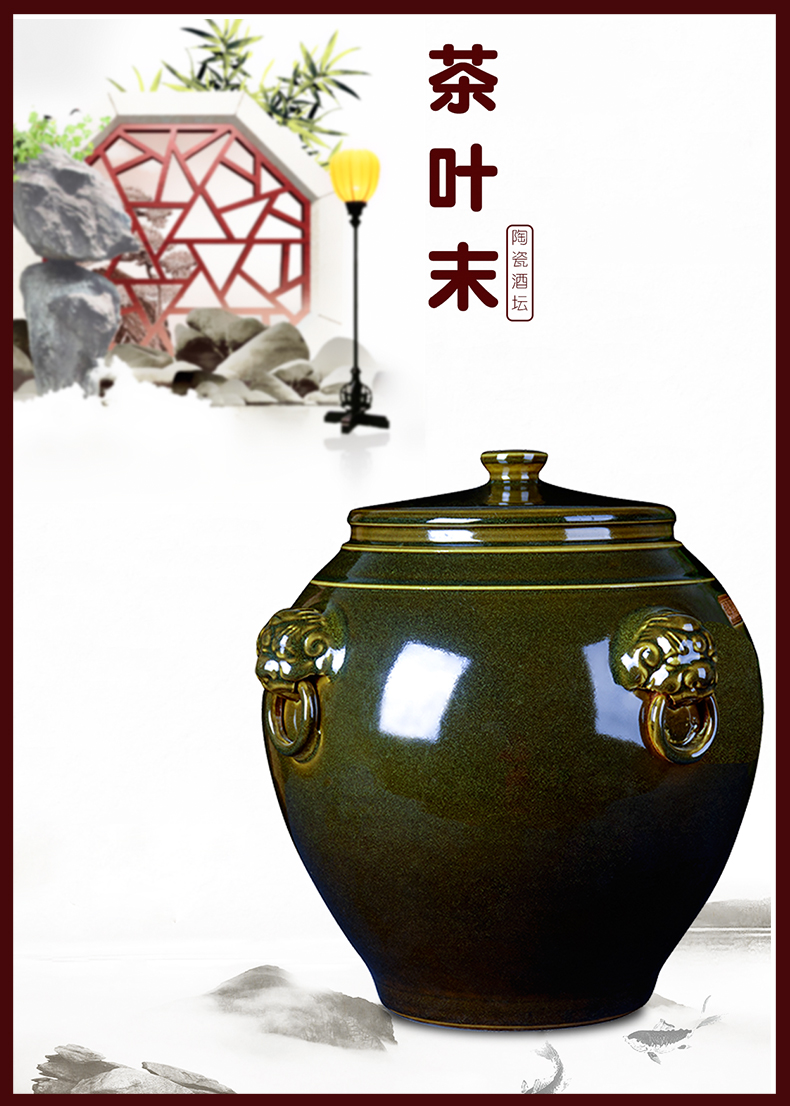 Jingdezhen ceramic jar 50/100 kg oil cylinder tank altar wine casks household it at the end of the tea