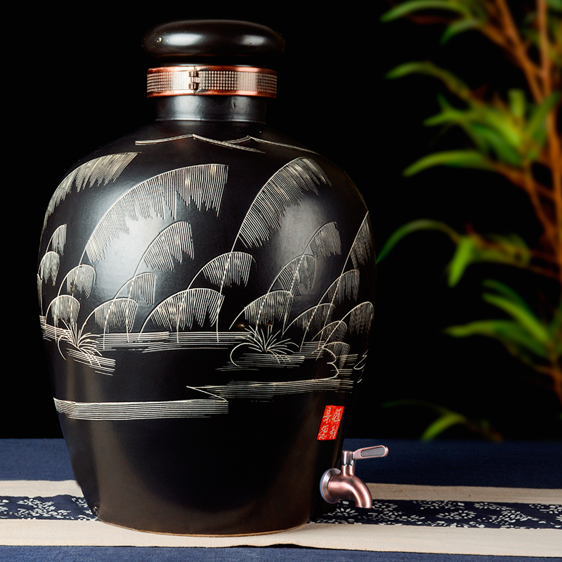 Jars of liquor jugs it an empty bottle of jingdezhen ceramic Jars Jars 10 jins 50 kg of household