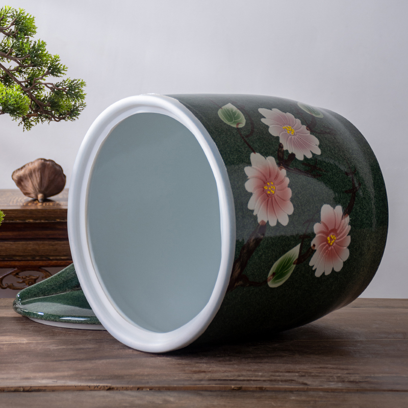 Jingdezhen ceramic barrel with cover 30 jins ricer box 10 jins 20 jins home insect - resistant seal flour storage bins