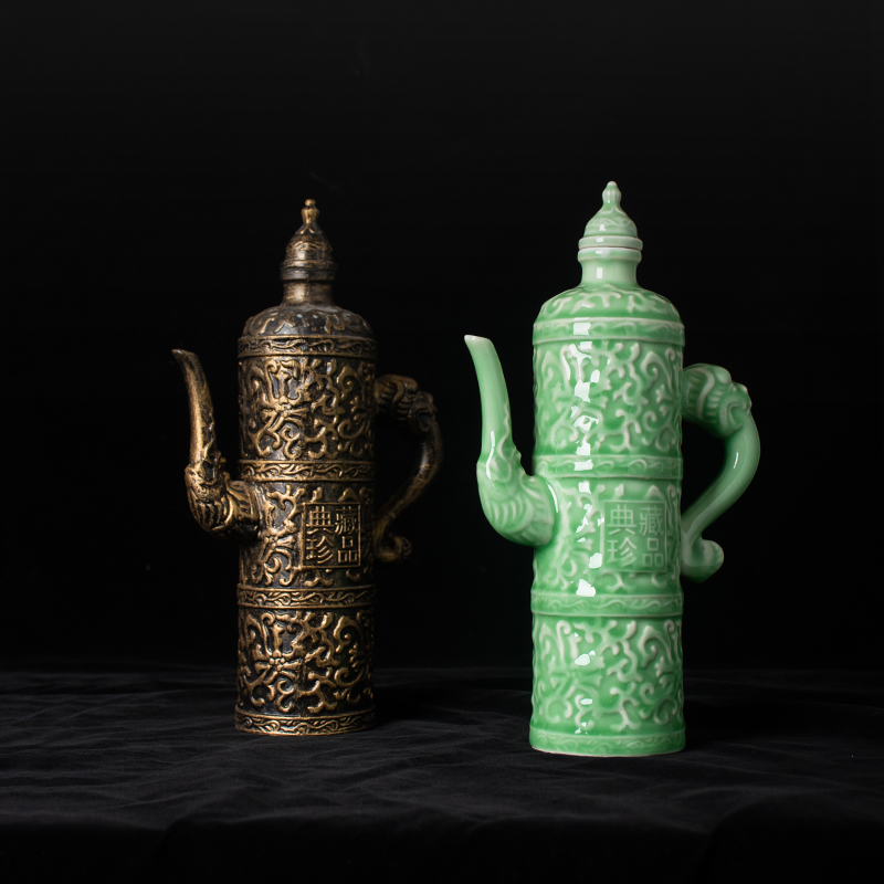 An empty bottle archaize of jingdezhen ceramic 1 catty ancientry creative Chinese style with little hip household seal wine bottles