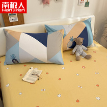 Antarctic person pure cotton printed pillowcase 48 * 74cm small frescoed pillow core sleeve 1 pair of Dormitory All-cotton Pillowcase Home