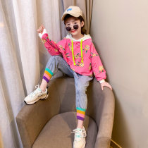 Girl autumn suit foreign Style 2020 new net red children spring and autumn clothes casual jeans two-piece tide