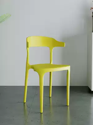Plastic chair plastic back chair adult modern simple casual stool stool Nordic Net red dining room table dining chair home
