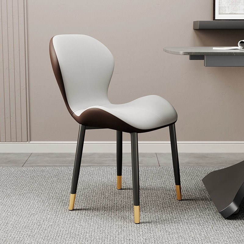 [Flagship Model for Foreign Trade Export] White with Brown - Black Gold Legs