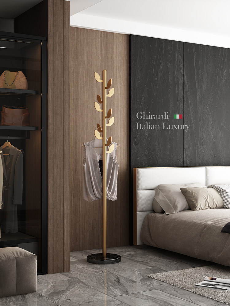 Italian light luxury hanger rod floor-to-ceiling bedroom clothes rack Net red small hanger household clothes rack door