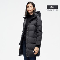 Customized Xinjunyu Womens Medium Long Goose Down Jacket 800 Puff White Goose Down Winter Thickened Fashion Down Coat F