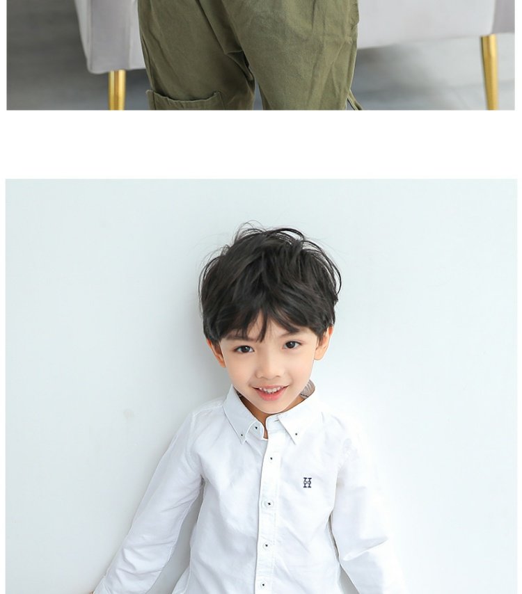 2018 thu đông mới bé trai áo sơ mi cotton dài tay trẻ em áo sơ mi trắng bé oxford đồ bộ cho bé gái