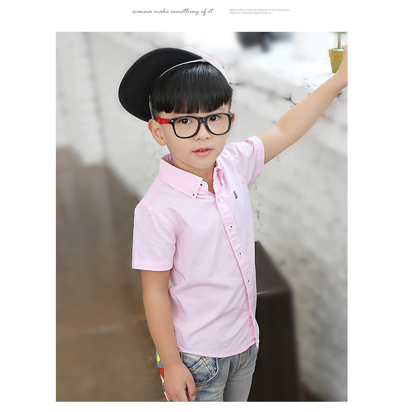 Mùa xuân hè 2019 cho bé trai khoe áo sơ mi tay ngắn mới Quần áo trẻ em Hàn Quốc áo cotton nửa tay trắng - Áo sơ mi áo sơ mi trẻ em giá tốt