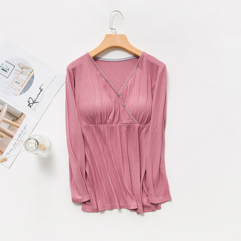 Confinement Clothing Autumn Clothes Inner Match Thin Modal Bottoming Shirt — 15