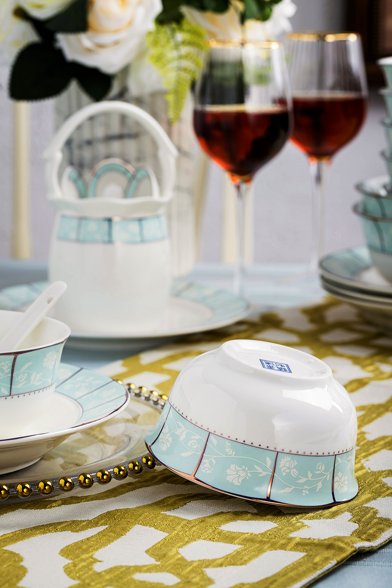 Dishes suit jingdezhen brahman Neil tableware of pottery and porcelain bowl dish dish outfit to eat noodles in soup bowl chopsticks household composition