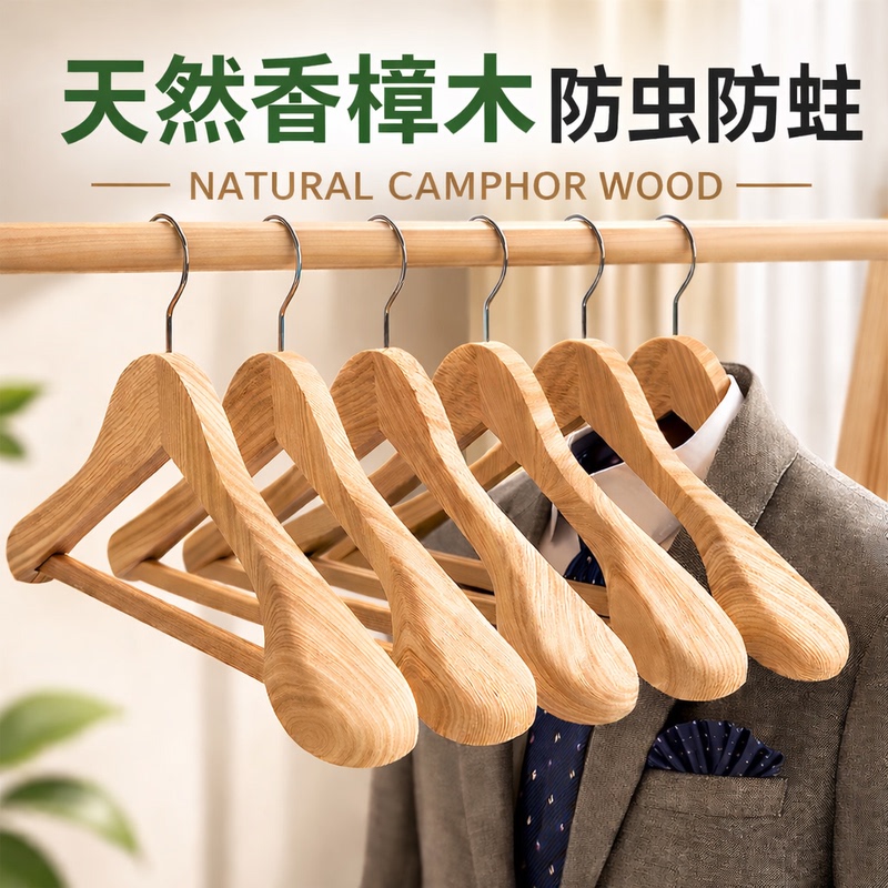 Wardrobe 10-Piece Camphor Wood Hangers for Home Use, Wooden Wide-Shoulder Solid Wood Suit Hangers, Natural Wood, High-Grade, No Paint Wardrobe 10-Piece Camphor Wood Hangers for Home Use, Wooden Wide-Shoulder Solid Wood Suit Hangers, Natural Wood, High-Grade, No Paint