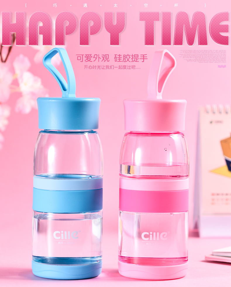 Xile Cup Xu Hướng Sáng Tạo Cốc Nhựa Xách Tay Leakproof Cup Nam Giới và phụ nữ Sinh Viên Thể Thao Chai Các Cặp Vợ Chồng Hand Cup