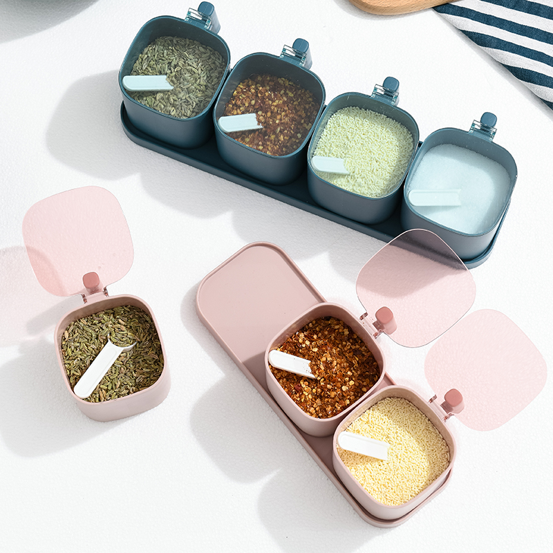 Home Kitchen Seasoned box MSG Seasoning Boxes of salt Jar Combined Mount Light Lavish Salt Bastose Seasoning Box