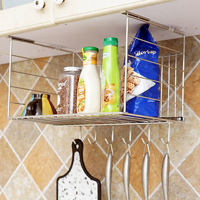 Kitchen nail-free hanging basketball compartment kitchen collection and collating rack