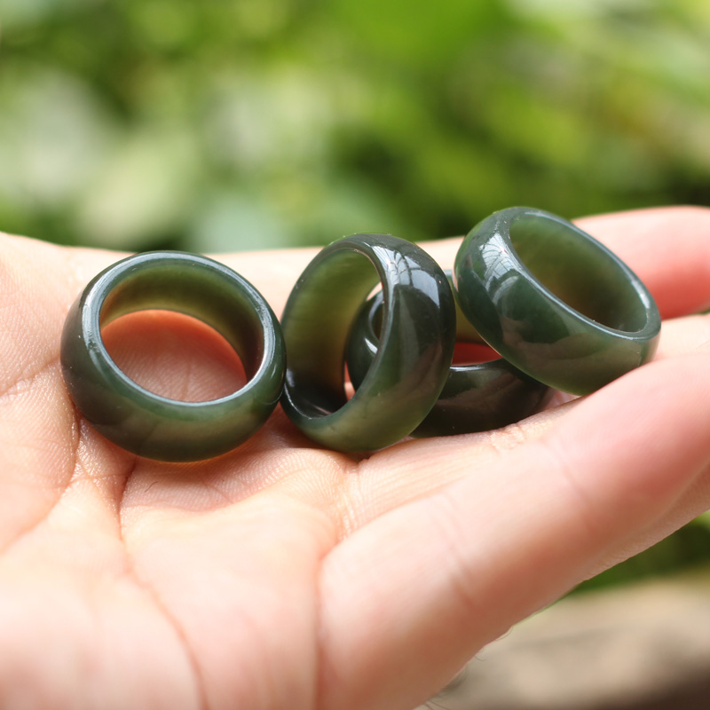 Bague mixte      en Hetian jade - Ref 3086398 Image 1