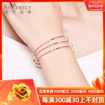 Sheng Shiqiyuan color gold bracelet female Sansheng III gold bracelet 18K gold bracelet rose gold bracelet jewelry