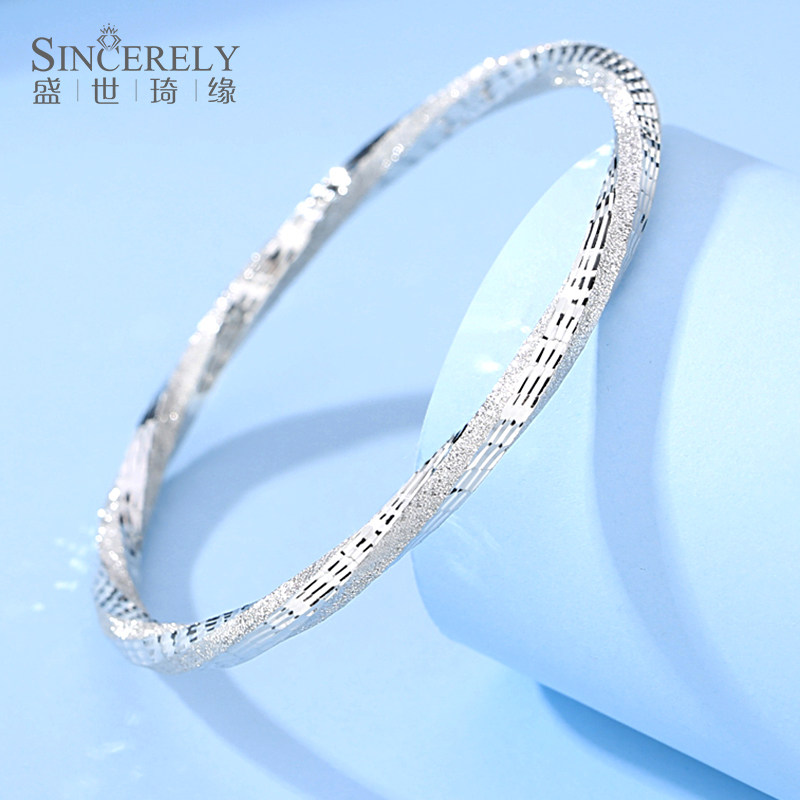 Sheng Shiqi Platinum Bracelet half solid pt950 Platinum handmade female ultra-shiny princess bracelet stylish bracelet bracelet