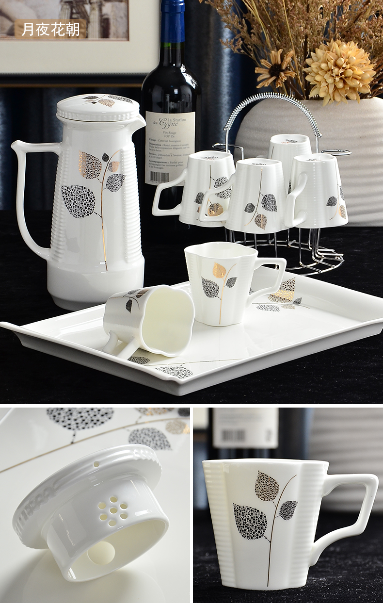 Family light with excessive water BeiBei suits for home sitting room with ceramic water drinking cup with the tray of a complete set of the teapot