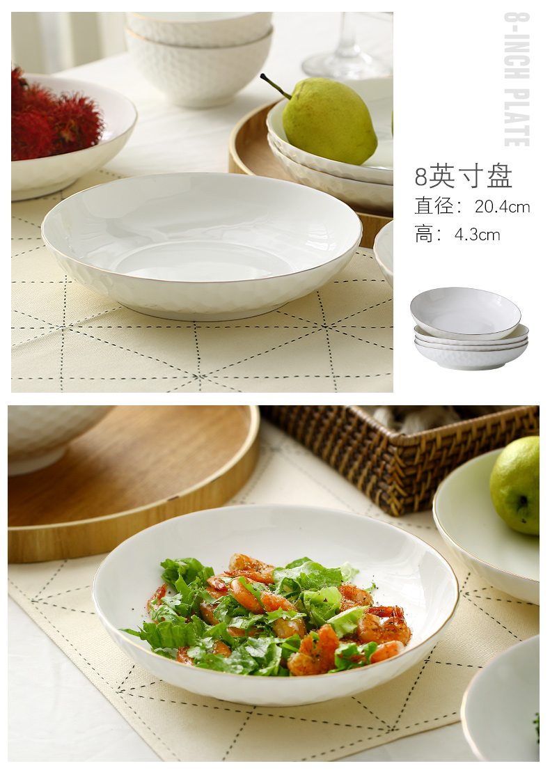 The dishes suit household six Japanese tableware suit contracted Nordic 10 people eat ceramic bowl chopsticks dishes soup bowl