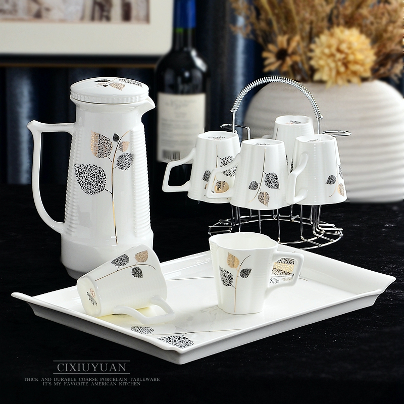 Family light with excessive water BeiBei suits for home sitting room with ceramic water drinking cup with the tray of a complete set of the teapot