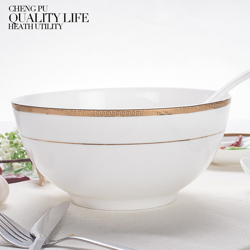 Creative tangshan big ipads porcelain bowl 4.5/6/8 inches rainbow such use European ceramic bowl large soup bowl basin of microwave oven