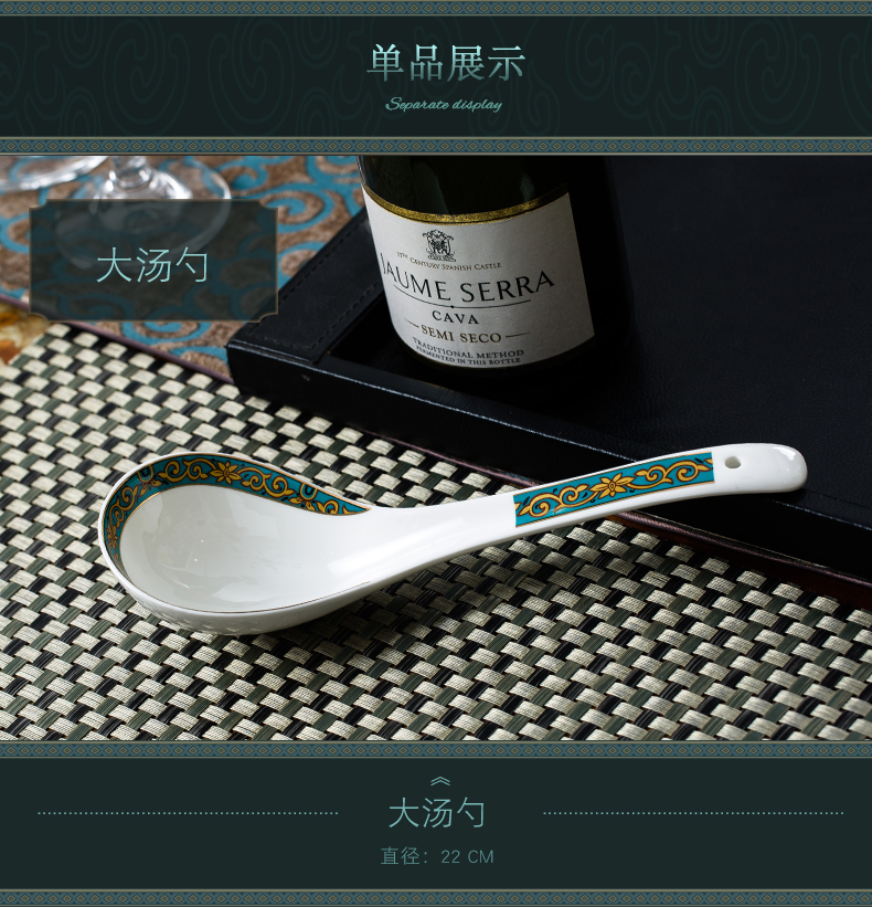 Porcelain show source spoon, spoon stir long - handled spoon run ipads China big spoon, spoon, run ceramic tableware