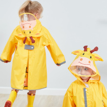 Round cute children raincoat poncho cartoon animal breathable odorless primary school boys and girls raincoat waterproof