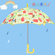 Round cute childrens umbrella female primary school Princess umbrella children cartoon childrens umbrella male long handle semi-automatic umbrella