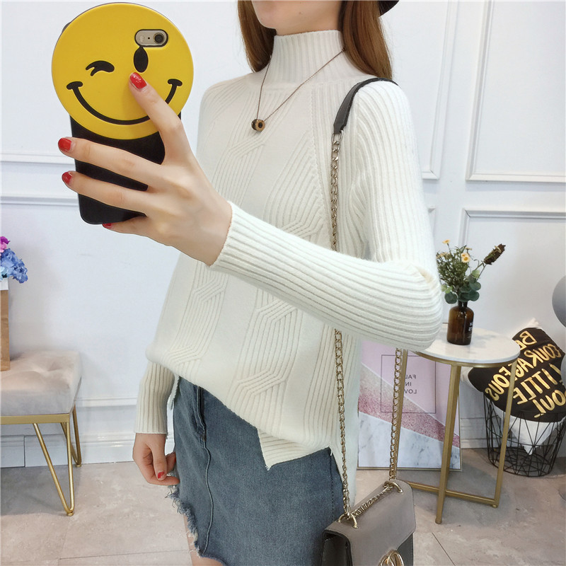 Mùa xuân và mùa thu mới của phụ nữ Phiên bản Hàn Quốc của áo sơ mi nữ rộng rãi áo len ngắn cổ áo len cổ tròn áo len nữ dày áo len cao cổ nữ hàn quốc