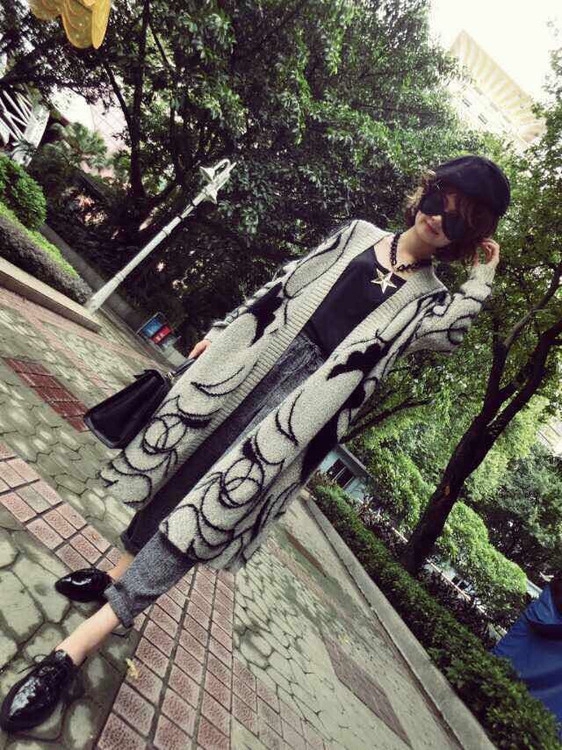 Đặc biệt hàng ngày Phiên bản Hàn Quốc của áo len nữ dày mới Haima Cardigan áo len rộng trong áo len dài nữ