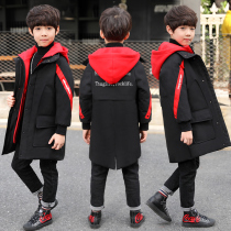 Boy winter clothes cotton coat ten 9 big children handsome 12 primary school students 13 boys long thick cotton padded clothes 10-15 years old