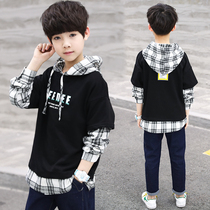 Boy long sleeve T-shirt spring and autumn clothes 2021 New T-shirt 8 middle and big child coat 10 sweater 12 Korean version 15 years old