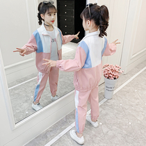 Girls foreign style suit 2021 Autumn New 5 Korean version 6 Middle big Children Spring and Autumn 7 girls 8 sports clothes 12 years old tide