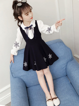 3 girls dress 2021 Autumn New 4 Childrens foreign style 5 little girl 6 Spring and Autumn princess skirt tide 7-10 years old
