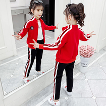 3 girls autumn suit 5 middle and big Children 6 Korean version 7 foreign atmosphere 8 Primary School students 9 girls spring and autumn sports three sets 12 years old