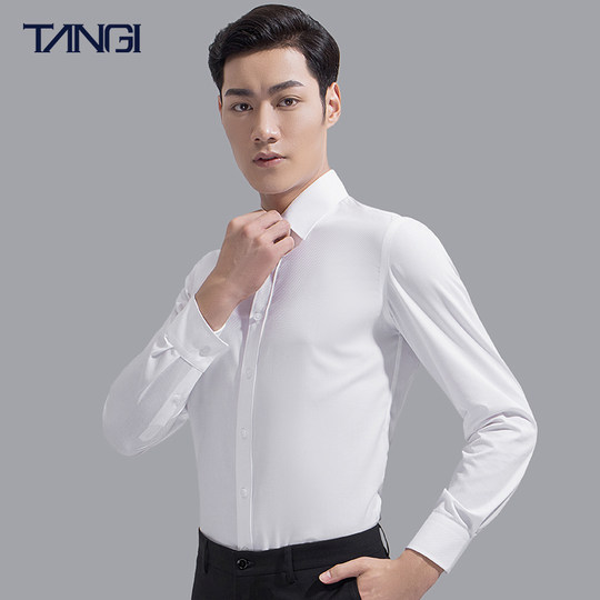 White shirt men's long-sleeved business formal fit-free ironing professional working men's suit shirt spring inch shirt