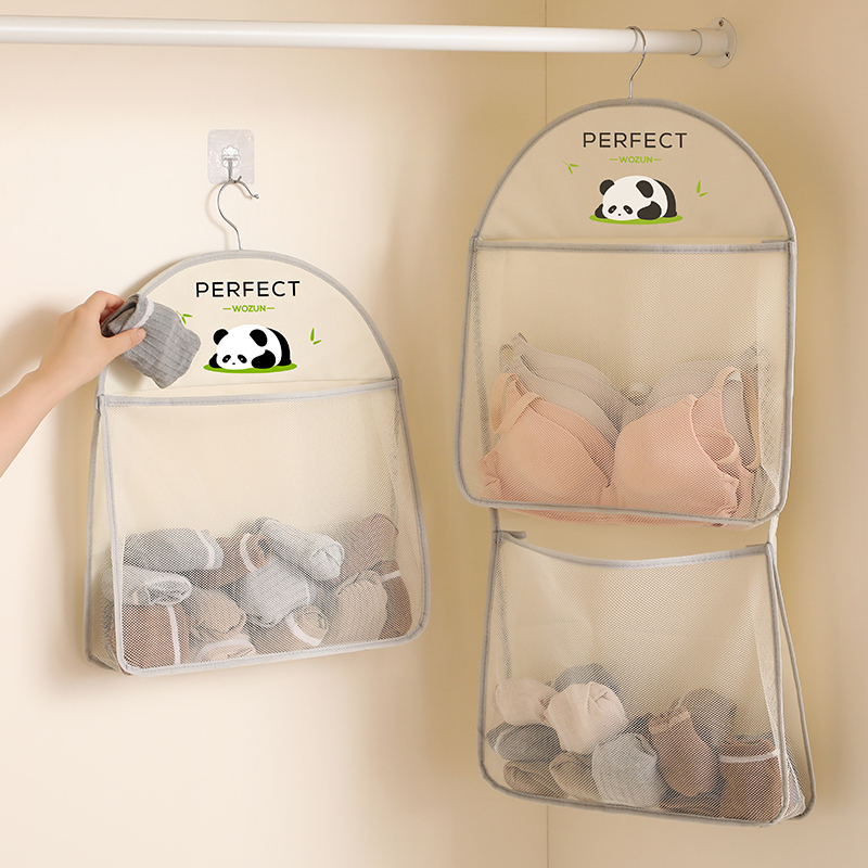 Sock Storage Organizer Dormitory Wardrobe Underwear Hanging Bag Hanging Mesh Pouch Intimate Clothing Bra Box