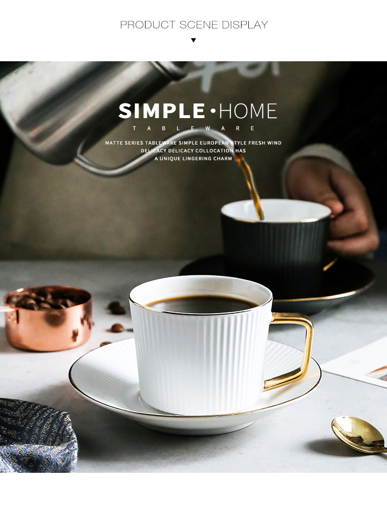 Coffee cup north pull glass ceramic set as thin plate household contracted ou feng European - style key-2 luxury afternoon tea