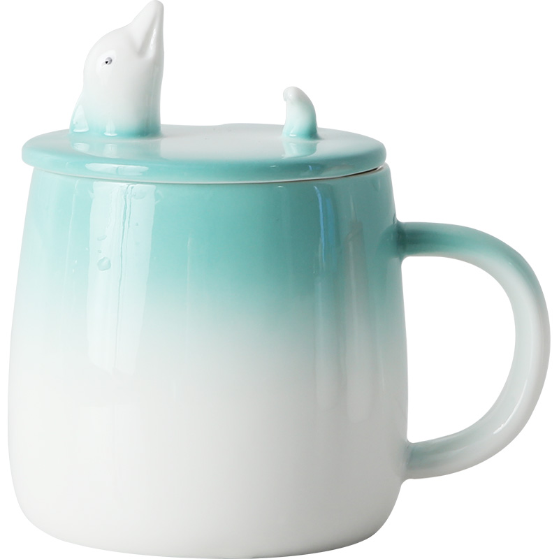 Creative household ceramics to the as Philippines with large capacity of glass bracket coffee keller lid breakfast move trend