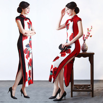 Andrea daily cheongsam 2021 New retro Chinese style show elegant cheongsam cheongsam dress long