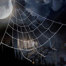 Halloween spider web decoration set Haunted house scene layout props Horror plush spider toy room escape
