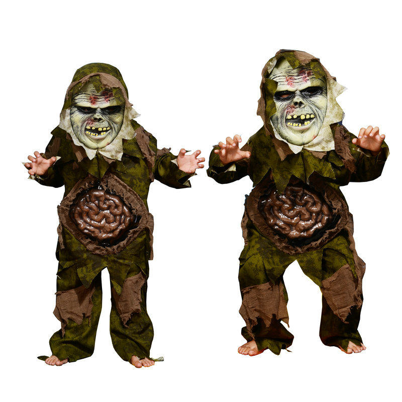 Halloween children's costume boy swamp monster costume horror zombie large intestine costume scary belly monster zombie costume