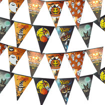 Halloween hanging flag decorations pull flag bunting string flag hanging flag hanging flag pennant ceiling decoration scene layout