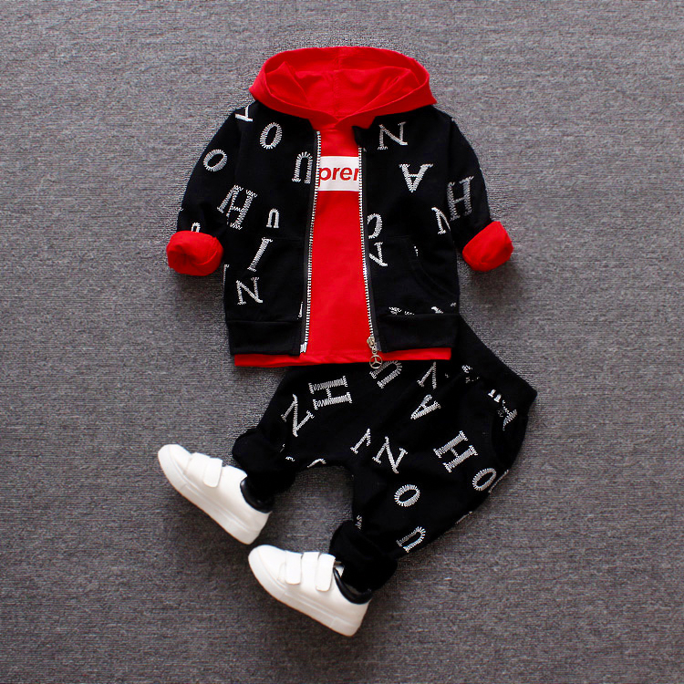 Boy 2021 new spring three sets 0-1-3-year-old 2 Men's Baby Spring and Autumn Sport Baby Boy Dress Foreign Pie Suit