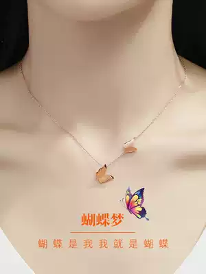 925 sterling silver butterfly necklace female ins simple cold wind niche design new trend net red pendant clavicle necklace