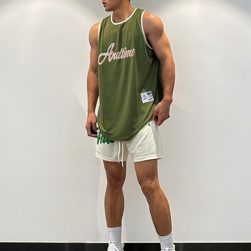 American-Style Men's Sports Quick-Drying 2.0 Cool Andtime Basketball Running Loose Jersey Practical Sleeveless T-Shirt