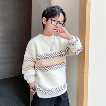 Childrens clothing boys sweater autumn and winter models for children thick childrens knitwear 2021 New Korean version of bottoming coat tide