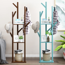 Coatrack floor-to-ceiling hanging hangers bedroom simple solid wood cabinet room clothes hanging bags for home simple modern